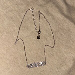 Silver Necklace with Crystal Accents